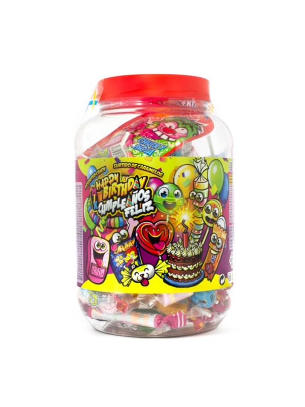 MINI CUBO CANDY MIX CUMPLEAÑOS 750GR JL SURTIDO
