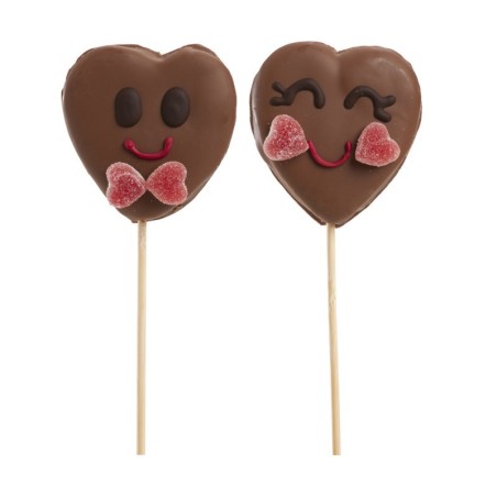 PIRULETA NUBE Y CHOCOLATE CORAZON CARITAS ENAMORADOS 30GR