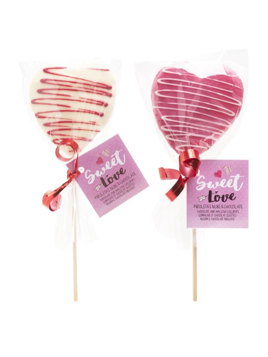 PIRULETA NUBE Y CHOCOLATE POPS CORAZÓN 30GR