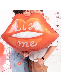 Globo Foil Labios "Kiss Me" Rojo San Valentín 86.5 x 65 cm