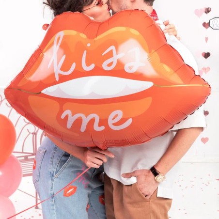 Globo Foil Labios "Kiss Me" Rojo San Valentín 86.5 x 65 cm