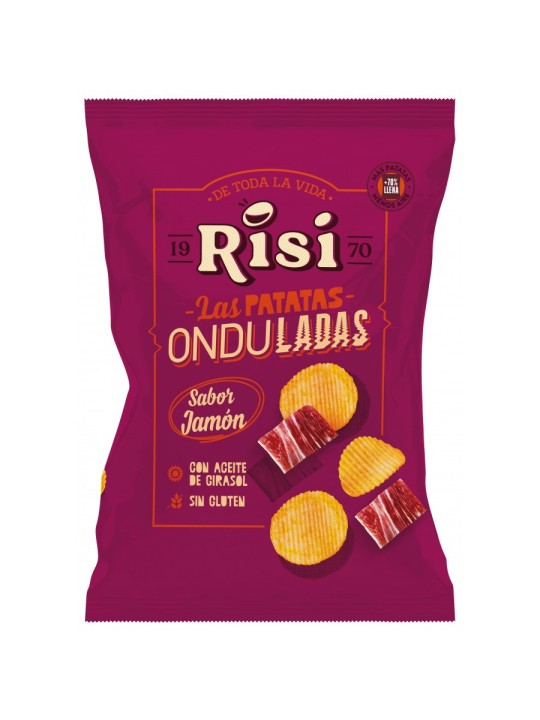 RISI PATATA ONDULADA JAMON 40GR