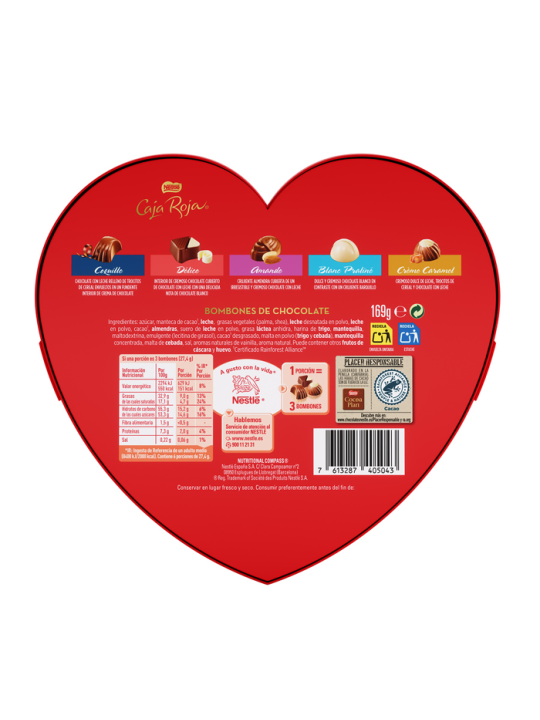 CAJA ROJA CORAZON 150G