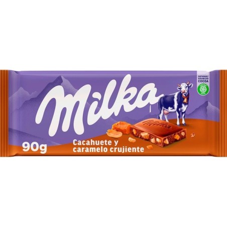 MILKA TABLETA CACAHUETE Y CARAMELO 90G