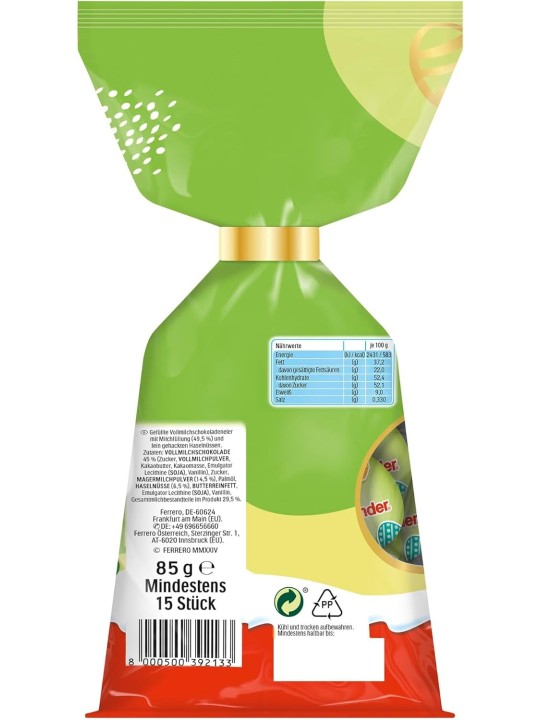 KINDER MINI EGGS AVELLANA 85G