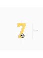 Vela Número 7 Glitter Fútbol 7.5 cm Oro