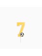 Vela Número 7 Glitter Fútbol 7.5 cm Oro
