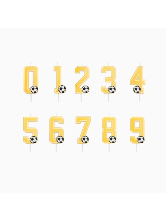 Vela Número 2 Glitter Fútbol 7.5 cm Oro