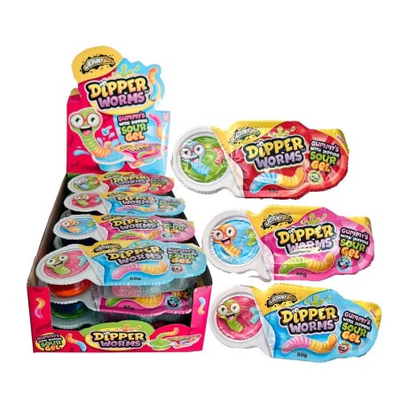 DIPPER WORMS SOUR GEL 60G JOHNY BEE
