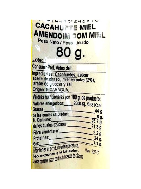 CACAHUETE MIEL MANZANARES 80G