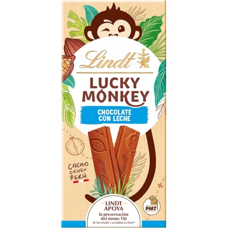 LINDT LUCKY MONKEY CHOCOLATE CON LECHE 100G