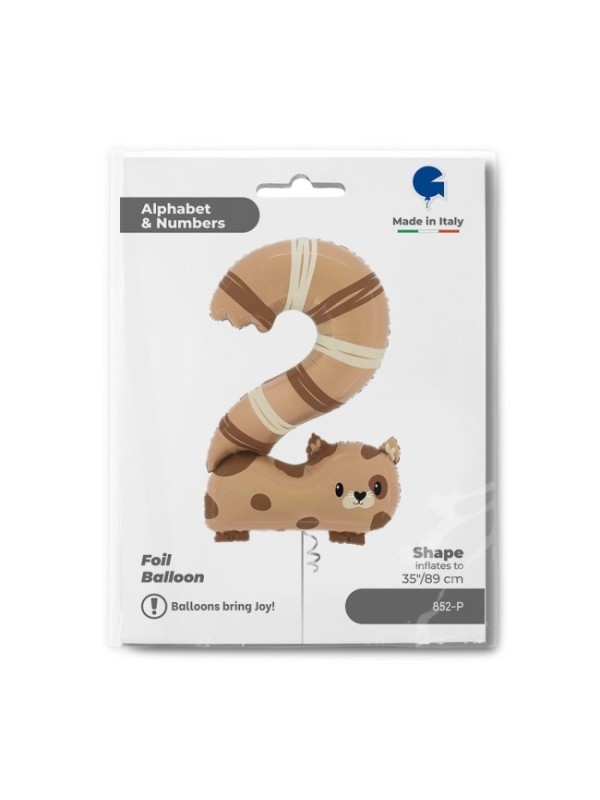 GLOBO NÚMERO 2 GATO 45X95CM