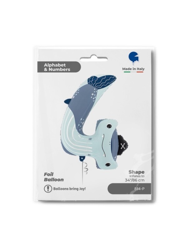 GLOBO NÚMERO 4 TIBURON 62X88CM