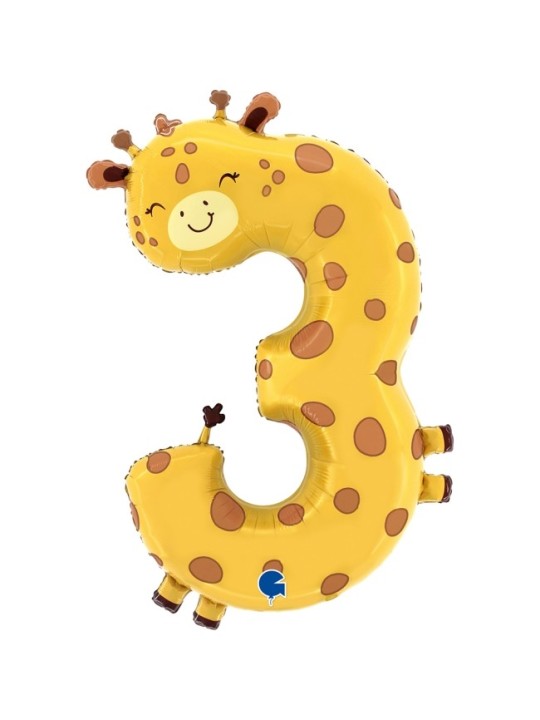 GLOBO NÚMERO 3 GIRAFA  56X90CM
