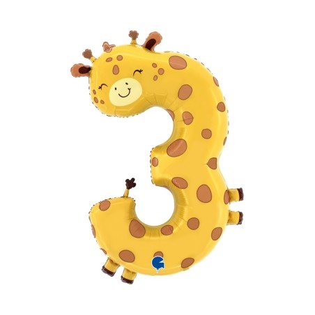 GLOBO NÚMERO 3 GIRAFA  56X90CM