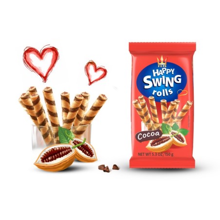 HAPPY SWING ROLLS CACAO 150G