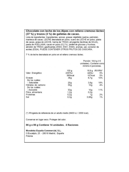 HUEVITOS CHOCOLATE OREO MILKA 86 GR