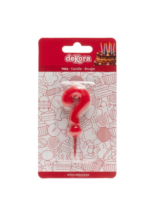 VELA CUMPLEAÑOS COMIC ROJO "?"