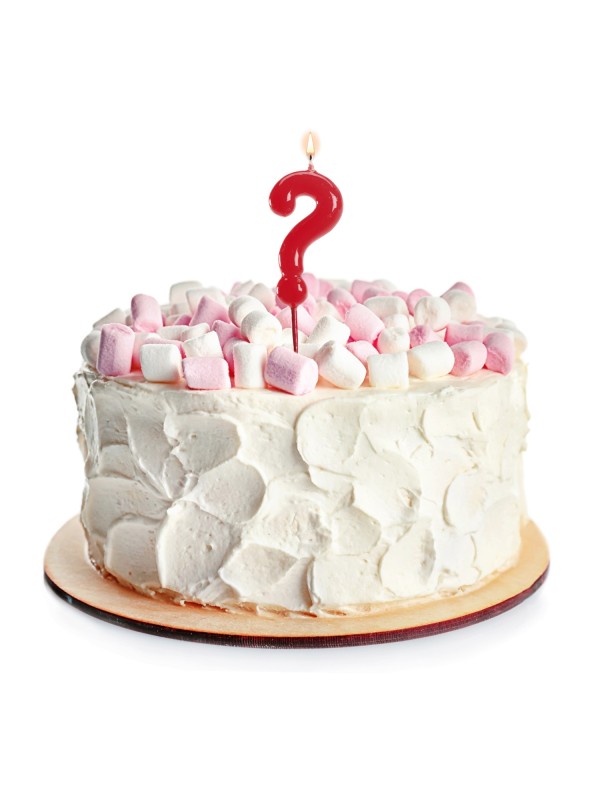 VELA CUMPLEAÑOS COMIC ROJO "?"